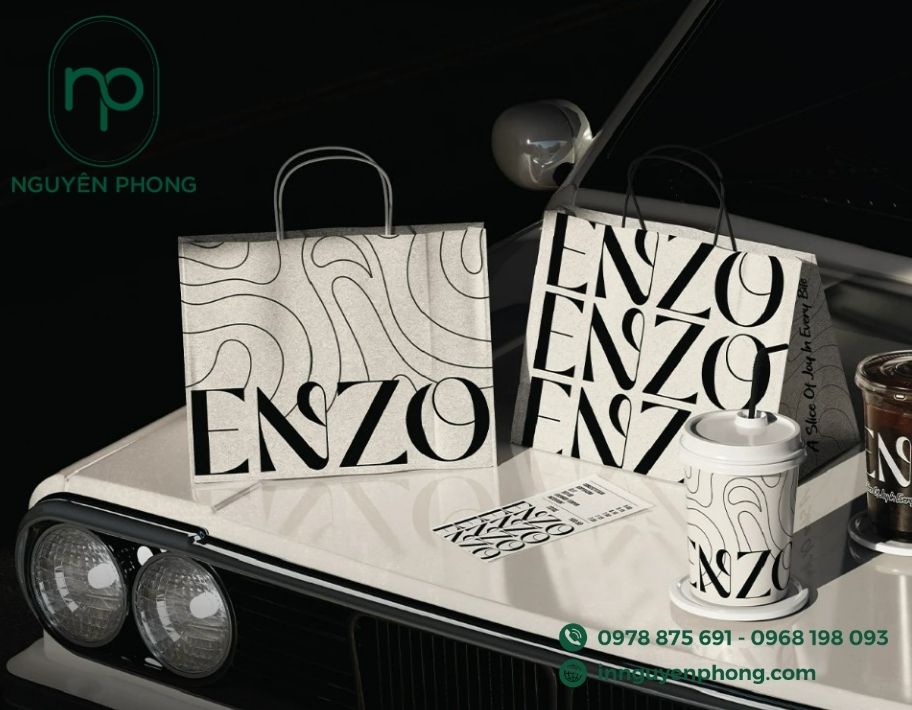 Mẫu túi giấy đựng cà phê thương hiệu 